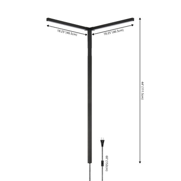 Madsen 18.25" 2-Light Modern Minimalist Iron Integrated Plug-In LED Sconce for Ceiling Corner - JONATHAN Y